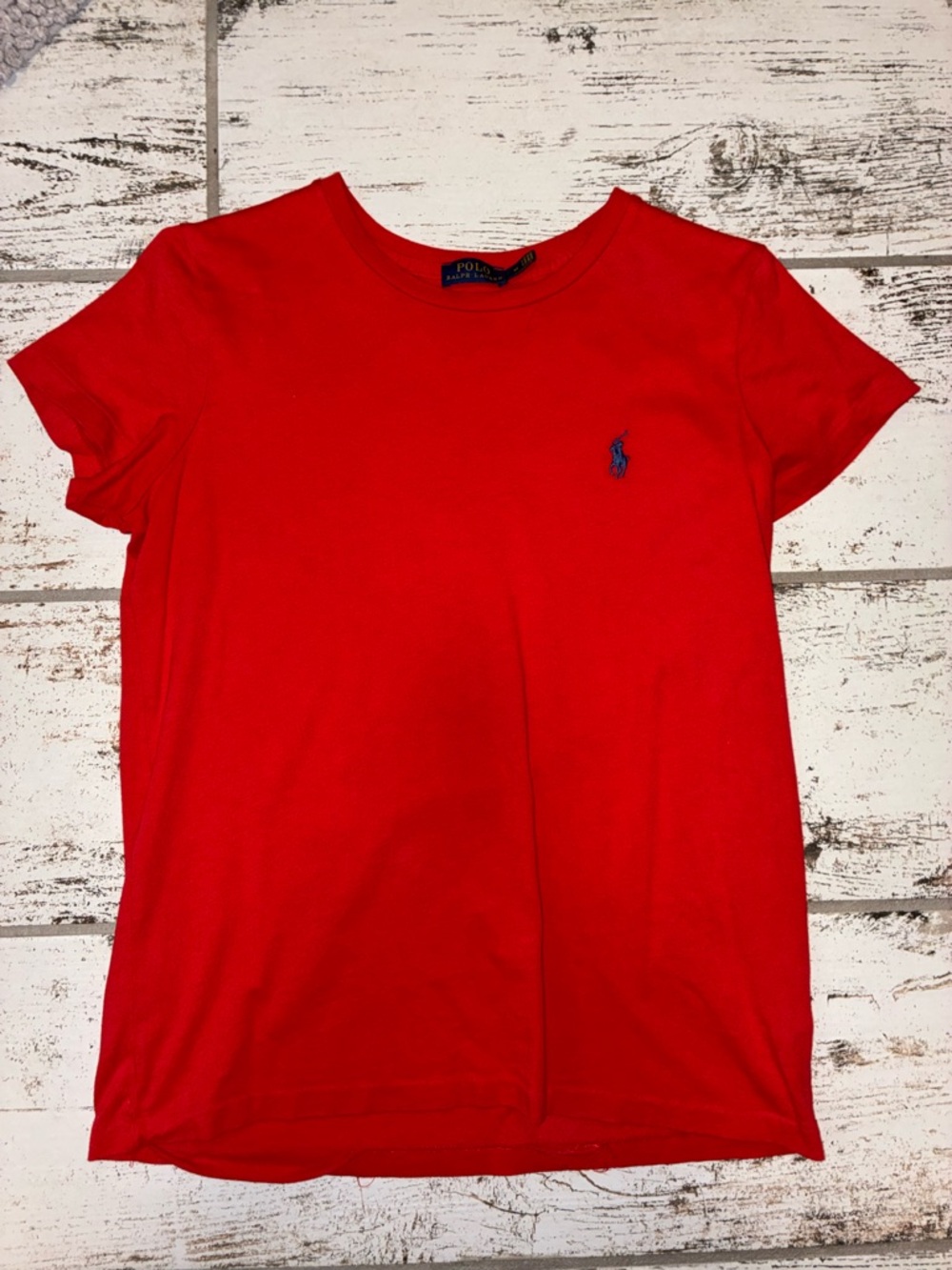 Ralph Lauren Red Crewneck Tee with Navy Label